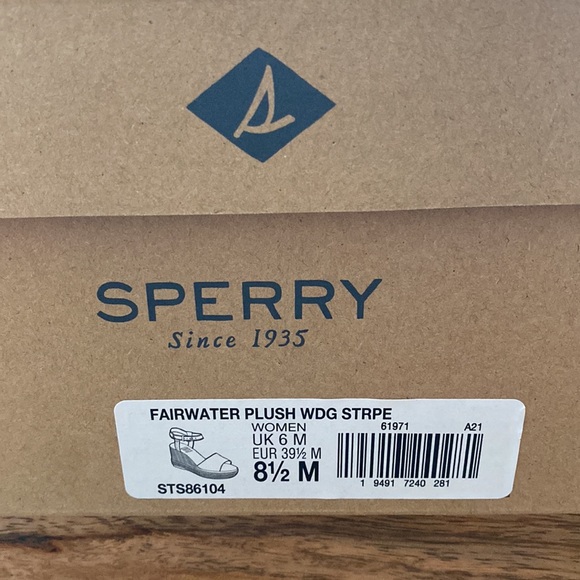 NWT Sperry Top-Sider Fairwater Striped Wedge Sandal Size 8.5 - Picture 6 of 6